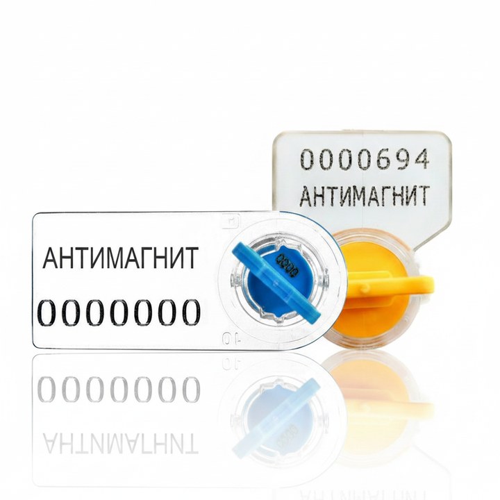 Роторная антимагнитная пломба с номерной биркой